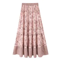 Women's Pleated Skirt Casual Streetwear Ditsy Floral Midi Dress Banquet Selfie sku image 8