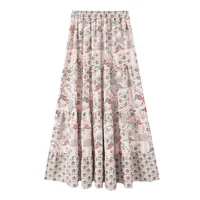 Women's Pleated Skirt Casual Streetwear Ditsy Floral Midi Dress Banquet Selfie sku image 12