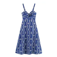 Women's Sheath Dress Elegant Streetwear Strap Sleeveless Printing Midi Dress Selfie sku image 2