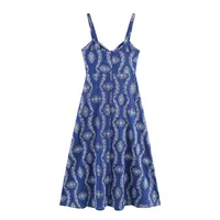 Women's Sheath Dress Elegant Streetwear Strap Sleeveless Printing Midi Dress Selfie main image 3
