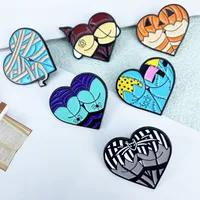Cartoon Cute Heart Shape Alloy Badge Creative Halloween Funny Fun Pumpkin Metal Brooch Garment Bag Accessories main image 3