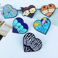 Cartoon Cute Heart Shape Alloy Badge Creative Halloween Funny Fun Pumpkin Metal Brooch Garment Bag Accessories main image 4
