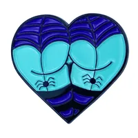 Cartoon Cute Heart Shape Alloy Badge Creative Halloween Funny Fun Pumpkin Metal Brooch Garment Bag Accessories sku image 3