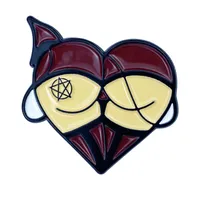 Cartoon Cute Heart Shape Alloy Badge Creative Halloween Funny Fun Pumpkin Metal Brooch Garment Bag Accessories sku image 4