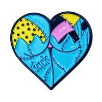 Cartoon Cute Heart Shape Alloy Badge Creative Halloween Funny Fun Pumpkin Metal Brooch Garment Bag Accessories sku image 5