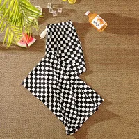 Plaid Wide-leg Pants For Women Summer Thin High Waist Draping All-match Ice Silk Chessboard Plaid Cool Straight Pants sku image 1