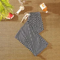 Plaid Wide-leg Pants For Women Summer Thin High Waist Draping All-match Ice Silk Chessboard Plaid Cool Straight Pants sku image 3