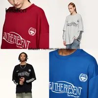 INF Men's | Sporty Chic Fake Two-piece Long Sleeve T-shirt  Fall/Winter New Fashion Brand Loose Jacket Men main image 1