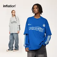 INF Men's | Sporty Chic Fake Two-piece Long Sleeve T-shirt  Fall/Winter New Fashion Brand Loose Jacket Men main image 2