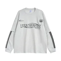 INF Men's | Sporty Chic Fake Two-piece Long Sleeve T-shirt  Fall/Winter New Fashion Brand Loose Jacket Men sku image 6