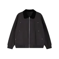 Jetshow Men's Wear | Twill Corduroy Detroit Jacket Coat  Season Spring Retro Contrast Lapel Worker sku image 5