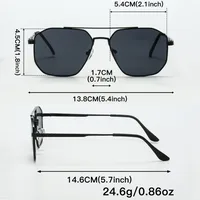 Business Preppy Style Modern Style Solid Color Ac UV400 Protection Square Full Frame Glasses main image 6