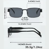 Retro Solid Color Ac UV400 Protection Square Full Frame Glasses main image 2