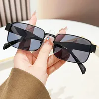 Retro Solid Color Ac UV400 Protection Square Full Frame Glasses main image 5