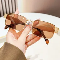 Retro Solid Color Ac UV400 Protection Square Full Frame Glasses main image 3