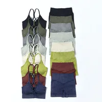 Fitness Sport Style Solid Color Nylon Spandex Round Neck Tracksuit Vest Skinny Pants main image 3