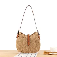 New Spring And Summer Fresh Straw Woven Bag Niche Design Woven Bag Casual All-match Beach Handmade Women's Bag sku image 2