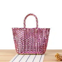 A Generation Of Simple Cute Children's Bag Heavy Metal Color Personality Hand Bag Small All-match Small Square Bag sku image 8