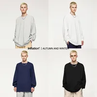 Jie Zhan Men's Wear | 305Gfog Color Long Sleeve T-shirt  Spring American Solid Color Cotton Loose Couple T-shirt main image 1