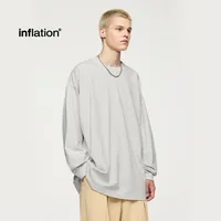 Jie Zhan Men's Wear | 305Gfog Color Long Sleeve T-shirt  Spring American Solid Color Cotton Loose Couple T-shirt main image 2