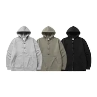INF Men's Wear | 410g New Chinese Fleece Zipper Hooded Wear New Buckle Coat Jacket For Fall/Winter main image 1