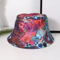 Women's Hip-Hop Vacation Facial Makeup Printing Wide Eaves Bucket Hat main image 3