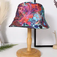 Women's Hip-Hop Vacation Facial Makeup Printing Wide Eaves Bucket Hat main image 2