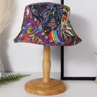 Women's Hip-Hop Vacation Facial Makeup Printing Wide Eaves Bucket Hat main image 4