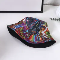 Women's Hip-Hop Vacation Facial Makeup Printing Wide Eaves Bucket Hat main image 5