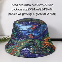 Women's Hip-Hop Vacation Facial Makeup Printing Wide Eaves Bucket Hat main image 8
