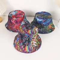 Women's Hip-Hop Vacation Facial Makeup Printing Wide Eaves Bucket Hat main image 1