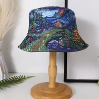 Women's Hip-Hop Vacation Facial Makeup Printing Wide Eaves Bucket Hat main image 7