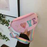 Children's Bag High-value Cute Sequin Baby's Western-style Chest Bag Girls' Colorful Lightweight Crossbody Bag PU Waist Bag main image 3