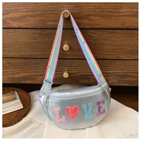 Children's Bag High-value Cute Sequin Baby's Western-style Chest Bag Girls' Colorful Lightweight Crossbody Bag PU Waist Bag sku image 1