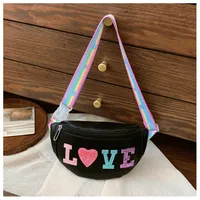 Children's Bag High-value Cute Sequin Baby's Western-style Chest Bag Girls' Colorful Lightweight Crossbody Bag PU Waist Bag sku image 3