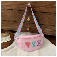 Children's Bag High-value Cute Sequin Baby's Western-style Chest Bag Girls' Colorful Lightweight Crossbody Bag PU Waist Bag sku image 2