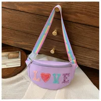 Children's Bag High-value Cute Sequin Baby's Western-style Chest Bag Girls' Colorful Lightweight Crossbody Bag PU Waist Bag sku image 4