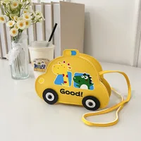 New Children's Bag Cartoon Cute Car Shoulder Crossbody Bag Boys And Girls Fashionable Coin Accessory Bag sku image 6