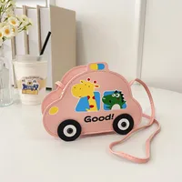 New Children's Bag Cartoon Cute Car Shoulder Crossbody Bag Boys And Girls Fashionable Coin Accessory Bag sku image 7