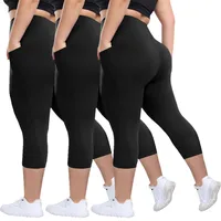 Explosions Pocket Cropped Plus Size Yoga Pants Chubby Girl Cropped Pants 300 Jin  High Waist Cropped Yoga Pants main image 1