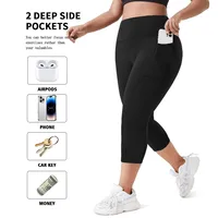 Explosions Pocket Cropped Plus Size Yoga Pants Chubby Girl Cropped Pants 300 Jin  High Waist Cropped Yoga Pants main image 3