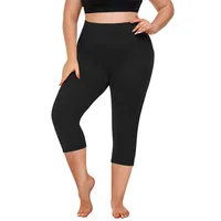 Explosions Pocket Cropped Plus Size Yoga Pants Chubby Girl Cropped Pants 300 Jin  High Waist Cropped Yoga Pants main image 4
