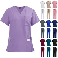 New Product Doctor Nurse Work Uniform Surgical Clothes Surgical Clothes Hand-washing Clothes Operating Room Straight Pants Solid Color Suit main image 1
