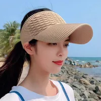 New Fish Scale Empty Top Net Celebrant Summer Sun Hat New Knitted Baseball Cap Outdoor Sports Sun Hat sku image 1