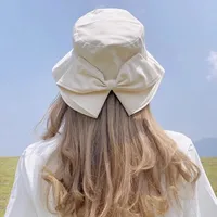 New Fisherman Hat Sunshade Sunscreen Tide Brand Face Showing Small Bucket Hat Women's New-style Early Spring And Autumn Split Bow Hat main image 1