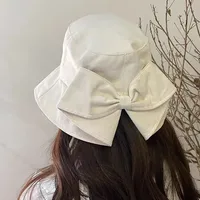 New Fisherman Hat Sunshade Sunscreen Tide Brand Face Showing Small Bucket Hat Women's New-style Early Spring And Autumn Split Bow Hat main image 3