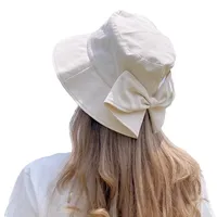 New Fisherman Hat Sunshade Sunscreen Tide Brand Face Showing Small Bucket Hat Women's New-style Early Spring And Autumn Split Bow Hat main image 5