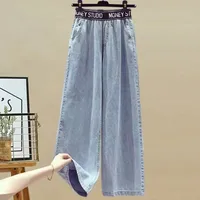 Foreign Trade Women's Clothing Spring Suit Women's Stitching Fake Two-piece Shirt Slimming Jeans Two-piece Set main image 3