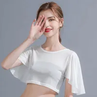 Summer New Ultra-thin Mesh T-shirt Round Neck Half-cut Feifei Short-sleeved Slim-fit Blouse Top main image 1