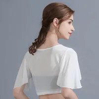 Summer New Ultra-thin Mesh T-shirt Round Neck Half-cut Feifei Short-sleeved Slim-fit Blouse Top main image 2